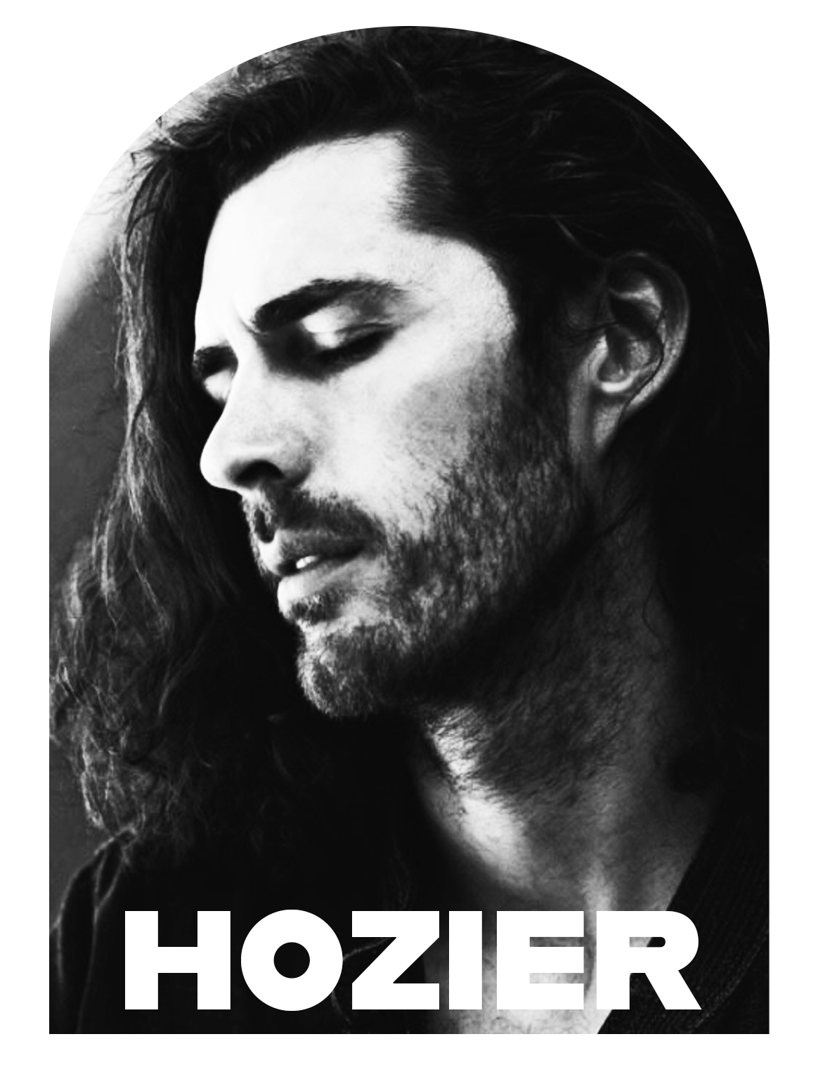 Black and White Headshot of Hozier